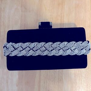House of Harlow NWOT 1960 Crossbody Clutch Black Velvet Rhinestone